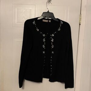 Croft & Barrow Black Cardigan with Silver Embellishments